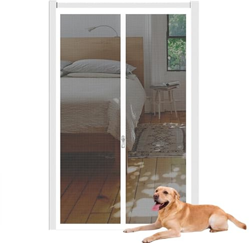 Door Screen Net Pet Screen Door, Custom Size Anti Mosquito Mesh Removable Fly Screens for Doors, Insect Protection Door Fly Curtain for Sliding Door Living Room (W*H:120 * 220cm,Position 1)