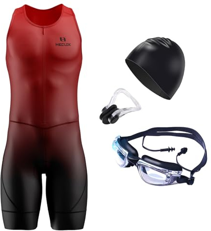 Traje triatlón de manga corta para hombre, Summer Cycling Skinsuit Triatlón, Racing Tri Suit de Bicicletas Acolchado, MTB Mono Bueno para Correr, Andar en Bicicleta, Nadar (TYP-4,XL)