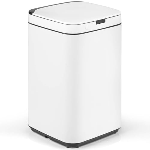 COSTWAY 13L Automatic Kitchen Bin, Intelligent Touchless Motion Sensor Bin with Soft Closure Lid & Inner Bucket, Smart Garbage Waste Trash Can for Home Bathroom Bedroom Kitchen Office