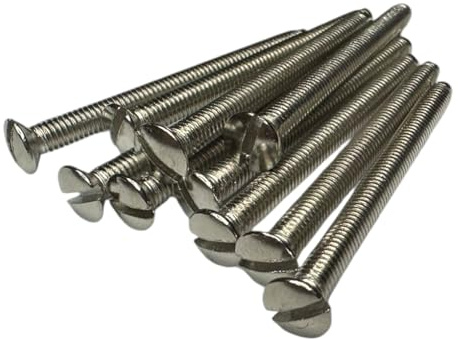 M3.5 x 35mm Electrical Machine Screws - Pack of 10 | Suitable for Light Switch & Plug Socket Faceplates