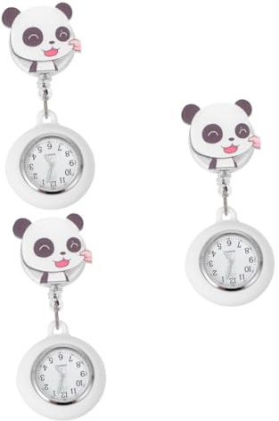 SAFIGLE 3stücke Panda Watch Clip Pflegekräfte Praktische Pocketuhr Mit Clip-Design Für Und Langlebig Und