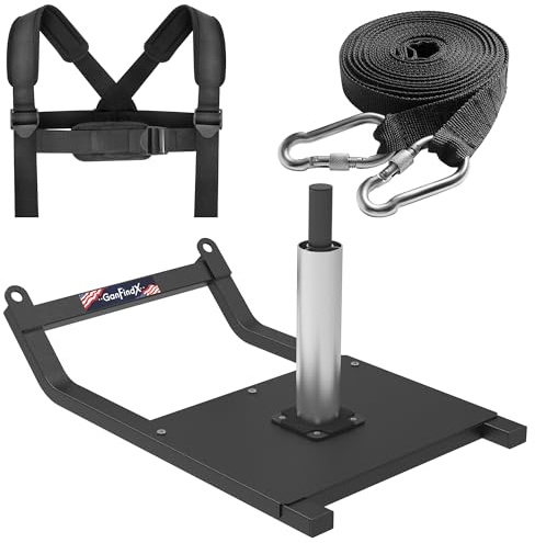 GanFindX Weight Sled, Workout Sled, Fitness Strength Training Sled for Athletic Exercise and Speed Improvement, Suitable for 1 and 2 Weight Plates