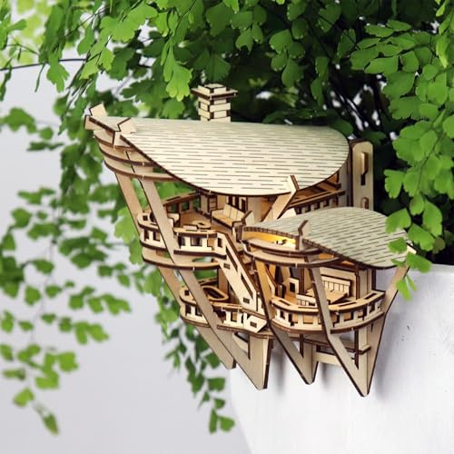 Horizons Edge 3D Wooden Puzzle for Adults - Includes LED Lights, Acrylic Stake, and Assembly Tools, DIY Kit for Home or Plant Decor, 119 Pieces (Battery not Included) by Tiny Tree Houses