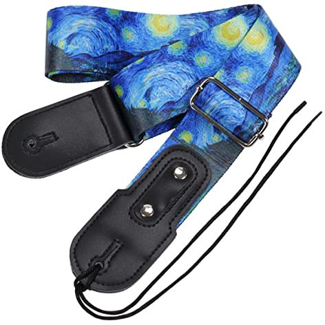 BESTonZON Kreativer Gitarrengurt Mit Muster Verstellbarer Gitarren-schultergurt Für Elektrische Gitarre Und Bass Langlebiger Gitarrenriemen Für Vielfältige Gitarrenstile Geschenk Für Musiker