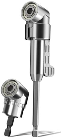 14 Pezzi Set 105 Gradi Mandrino per Avvitatore,Avvitatore Angolare per Punte Adattatore,1/4 pollici Esagonale Inserto per Avvitatore per Foratura in Spazi Ristretti