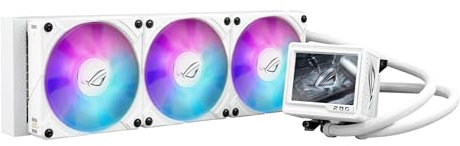 ASUS ROG Ryujin III 360 ARGB Extreme White All-in-One-Flüssig-CPU-Wasserkühlung (3,5 Zoll LCD Bildschirm, Aseteks Emma Gen8 V2-Pumpe, verdickte magnetische ROG ARGB-Lüfter, Geräuschoptimierung, weiß)