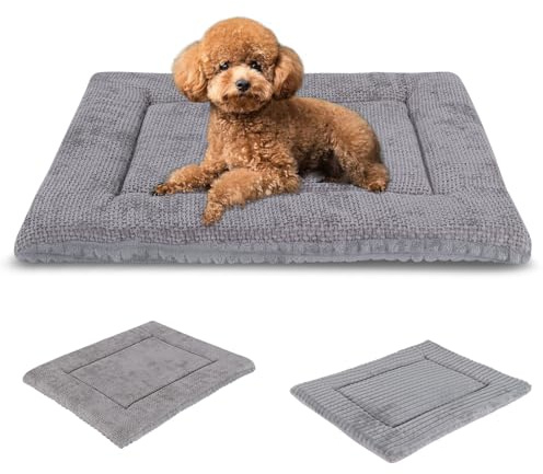 Vejaoo Hundebett, Waschbar Hundekissen flauschig Hundematte, Umkehrbar Weiche und Warme Hundematte für klein mittel große Hunde XZ016