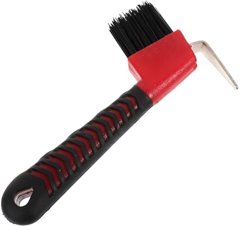 COLLBATH Horse Hoof with Brush Rubber Grip Hoof Cleaning Tool Equestrian Horse Grooming Supplies for Stable and Riding Care Random Color