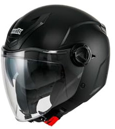 Casco Moto Jet Gafa Solar Integrada Policarbonato Alta Resistencia Ventilación Óptima Interior Desmontable Lavable Homologación - Negro Mate, M
