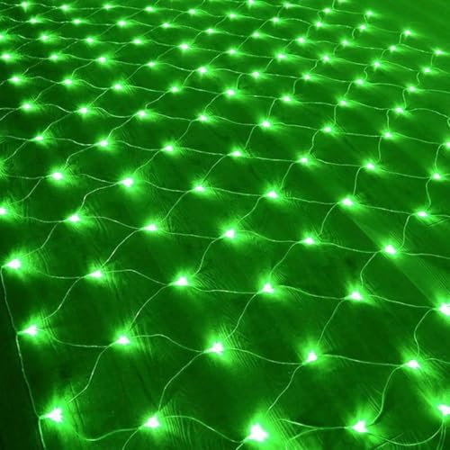 Lichternetz For Drinnen Und Draußen, 200 LEDs, 3 X 2 M, Weihnachtslichterkette, Steckbar, IP44, Wasserdicht, Mit 8 Lichtmodi/Timer/Fernbedienung, For Weihnachtsbaum-/Außen-/Fenster-(Green,6m x 4m 880l