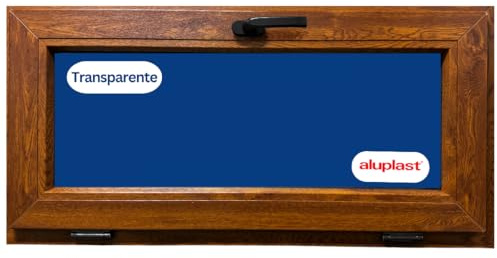 Ventana PVC Reforzada 1000x500 Roble Dorado | Oscilante | Cristal Climalit Transparente | Perfil Aluplast | Entrega 24/48h