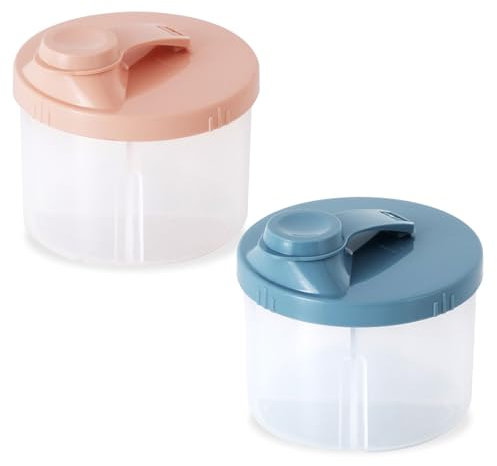 2Pcs Baby Milk Powder Dispenser Pots - Formula Powder Pot with Rotatable Cover Protable Baby Formula Dispenser On The Go, Non-Spill Milk Powders Kids