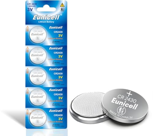 5 x Eunicell CR2430 3V Lithium Coin Cell Button Batteries For Apple Airtags, Key Fobs, Home Devices, Fitness and Medical Accessories