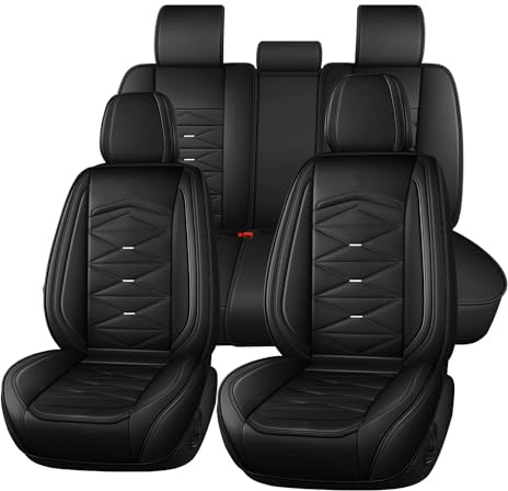 Jooexel Autositzbezüge Universal passend für BMW 3er 323Ci E46 328Ci E46 318Ci E46 320Ci E46 325Ci E46 320Cd E46 330Cd E46 330Ci E46 Coupe Cabrio Schutzset Premium Leder Sitzbezüge