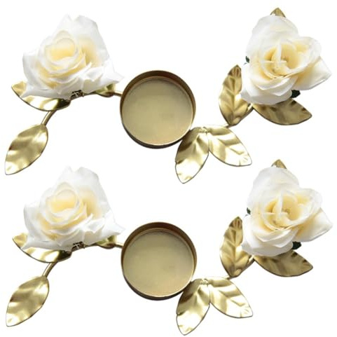 Xnuiasqe Candeliere Nuziale Candeliere Floreale Portacandele Floreale per Tavoli Centrotavola Nuziale Portacandele Ghirlanda di Rose D Durevole Facile Installazione