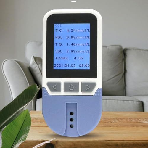 VILA SMO Blood Fat Tester Cholesterol Tester, Multifunction TC TG HDL LDL Precision Measurement, with 25 Strips, 200 Sets of Memory Values, Home Lipid Analyzer Health Care Device
