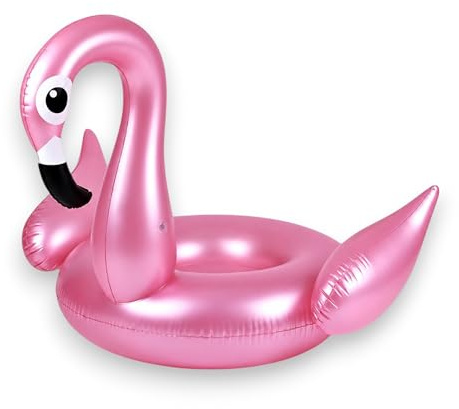 KORAT Fenicottero Gonfiabile XXL per Piscina e Mare, 156 x 118 x 125 cm, Galleggiante Rosa in PVC Rinforzato, Materassino Gonfiabile per Adulti e Ragazzi, Valvola di Sicurezza, Resistente e Leggero