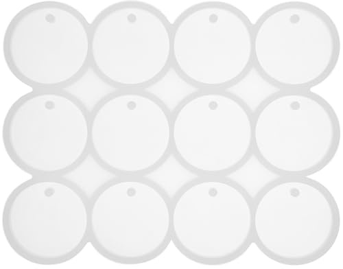 VINTORKY Molde de Silicona para Resina Epóxica Redondo y Plano, Reutilizable y Fácil de Limpiar para Proyectos Artesanales y Joyería, Color Blanco