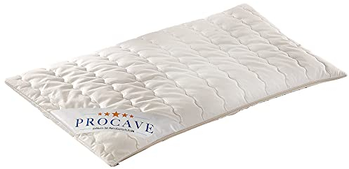 PROCAVE Dinkelkissen 40x80cm, Made in Germany, atmungsaktives Kissen mit Dinkel-Spelz, Körner-Kopf-Kissen mit waschbarem Bezug aus Baumwolle