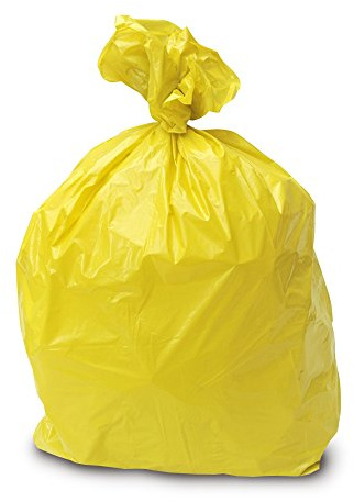 The Chemical Hut x100 Yellow Coloured Strong Colour Coded Refuse Sacks Bags Bin Liners Rubbish Bags
