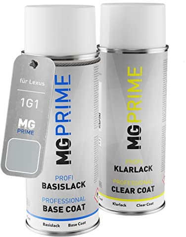 MG PRIME Billack sprayburk för Lexus 1G1 Silver Metallic + klarlack