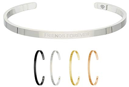 Max Palmer | BFF Armband/Armreif mit Spruch Gravur Friends Forever [01.] - Silber
