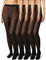 FM London Lot de 5 paires de collants pour femme Tights Femme, Noir, L
