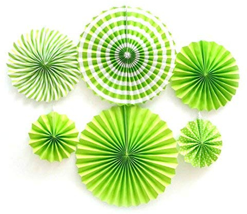 Happium 6-teiliges Papierfächer-Set in verschiedenen Farben, hängende Dekorationen, Papiergirlanden, Decken- und Wanddekoration, Partyzubehör, Fotohintergrund für Geburtstage, Hochzeiten