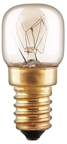 Ampoule pour four - 15 W - E14 - Transparent - Tube T22 - Double filament - 300 °