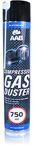 AABCOOLING PC Spray Limpiador 750ml para Limpiar Teclados, Ordenadores, Copiadoras, Cámaras, Impresoras | Spray Duster | Ideal para la Eliminación de Polvo | Aire Comprimido | Spray Botella | Soplador