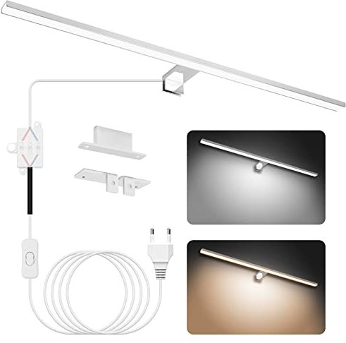 APONUO Lampe de miroir LED 80 cm 18 W | 4000 K | 6000 K | 2000 lm | IP44 | 800 mm en acier inoxydable miroir de maquillage éclairage avec interrupteur