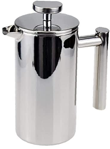 TOSSPER Stainless Steel French Press Coffee Maker, 350ml Double Walled Insulated Coffee & Tea Brewer Pot, Keeps Brewed Coffee or Tea Hot