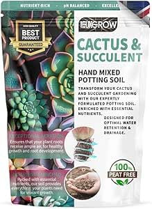 UK GROW Premium 0.5L Cactus and Succulent focus potting mix seramis added peat free perfect for optimum cacti and succulent growth (0.5L)