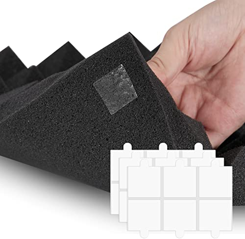 Paauzoeng Lot de 60 autocollants double face sans trace pour mousse acoustique, mousse d'isolation phonique, transparent amovible extra fort, 20 x 20 x 1 mm