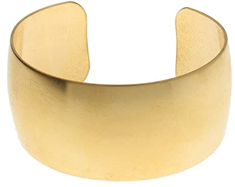 The Beadsmith Armband Manschette mit Biegungen – aus Rohmessing – verstellbarer, offener Armreif für Männer und Frauen – gewölbter Stil, 2,5 cm breit – minimalistischer Design-Schmuck – kann