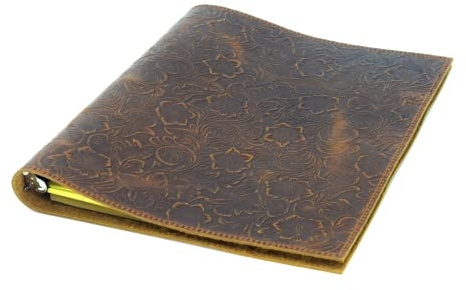 Lederbinder, handgefertigt von JJNUSA, 3-Ringbuch, 2,5 cm runde Ringe, Organizer-Planer für A4 21,6 x 27,9 cm Notizblock, Notizbuch, Dokumente