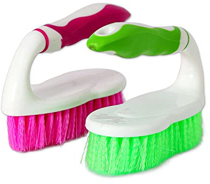 K-ONE Scrubbing Brush with Comfortable Grip Heavy Duty Cleaning Brush for Bathroom, Kitchen, Floor Tiles and Shower Pack of 2