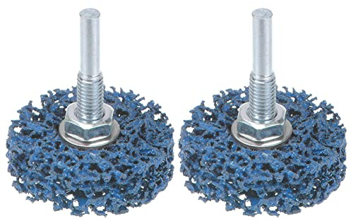 sourcing map 2pcs Paint Stripping Disc Drill Attachment 2 x 1/2 with 1/4 Shaft Strip Clean Discs for Rotary Tool Clean and Remove Paint Coating Rust, Blue
