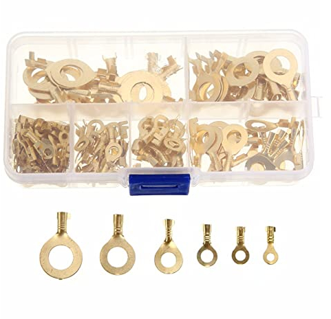 PLIPSH 150 PZ M3/M4/M5/M6/M8/M10 Capicorda ad anello Occhielli ad anello Terminali a crimpare in rame Cavo Lug Connettore filo Kit assortimento fai da te non isolato perfection