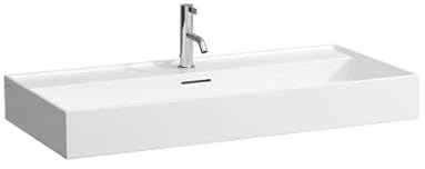 LAUFEN Kartell Aufsatzwaschtisch, 2 Hahnlöcher, ohne Überlauf, 1000x460mm, H8163370201151, Farbe: Schwarz glänzend