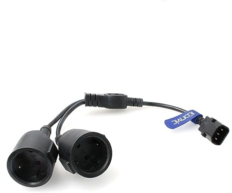 Eonvic IEC 320 C14 Male to Europe Schuko Female Socket Short Adapter Power Cable for UPS PDU,Euro UPS/PDU Power Cord Connecter (2 Way)