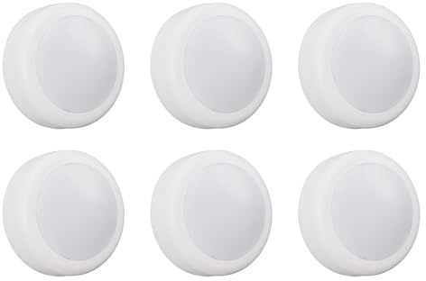 Cryfokt Luci a Forma di Disco, Luci a Disco a LED Modificabili in 13 Colori con Telecomando, Luci Dimmerabili Alimentate a Batteria Sotto L'Armadio, Mini Luce Adesiva per Armadio da