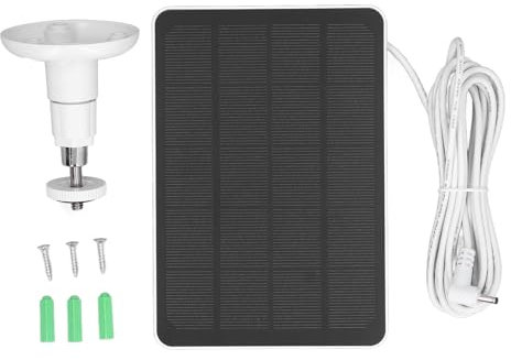 Solar Panel Charger Efficient Portable Solar Powered Charger Kit for RingCam Ring Stick Up Cam, Ring Spotlight Camera Battery Ideal for Outdoor Use (CSP4W-DC-W)