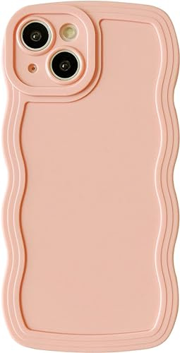Tybiky Fodral kompatibelt med iPhone 11Pro, färg lockigt mobilskal, vacker TPU-silikonvågdesign, skyddsfodral, sött och unikt fodral för kvinnor och flickor, skydd för iPhone 11 Pro, rosa