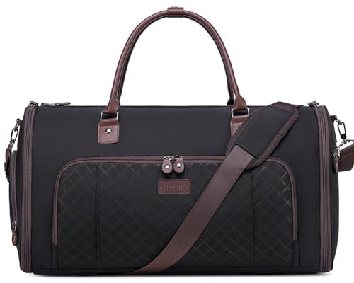 Vessgra Anzugtasche, Kleidersack Reisetaschen für Anzüge, Wasserdichter Kleidersack Tasche für Männer und Frauen, 2 in 1 Garment Duffel Bag Hängetasche für Anzug mit Schuhtasche (Schwarz)
