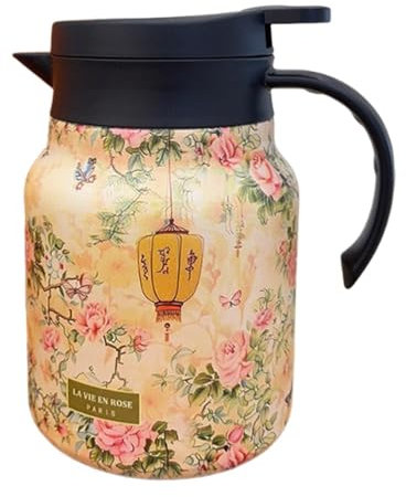 Carafe For Hot Liquids, Stainless Steel Tea Kettle, Floral Tea Kettle, Tea Infuser Kettle, Insulated Tea Pot, 1000ml Tea Kettle, Tea Pot For Family, Tea Kettle For Friends,