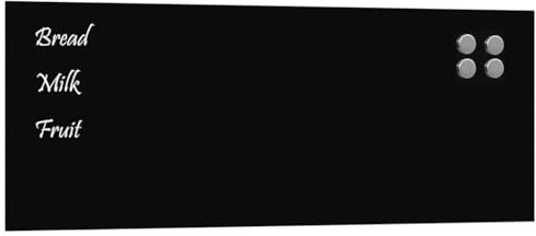 vidaXL Magnettafel Wandmontage Schwarz 80x30 cm Hartglas, Glastafel, Wand Magnettafel, magnetische Kreidetafel, magnetische Tafel, Schreibtafel