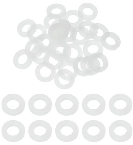 QUARKZMAN 30 Stück M8 Silikon Unterlegscheiben 8mm ID 15mm OD 2mm dick Dichtungsringe O-Ring Distanzscheiben Beilagscheiben Dichtungen Wasserhahn Dichtung für Elektroverbindung Auto, Weiß