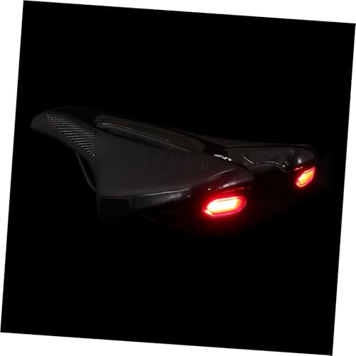 Toddmomy Sedile per Bicicletta Mountain Bike con Luce Integrata, Design Allargato in PU Nero, Comodo e Resistente per attività Outdoor