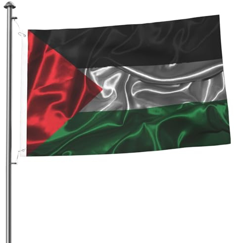 Bandera de Palestina de seda para exteriores, 2 x 3 pies, de doble cara, resistente, ideal para el hogar, el patio, festivales, decoración de jardín al aire libre, bandera de bienvenida.